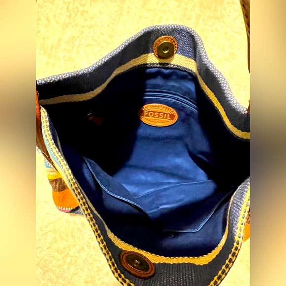 Fossil Stripe Shoulder Bag with Key Charm - Multicolor - Picture 5 of 9